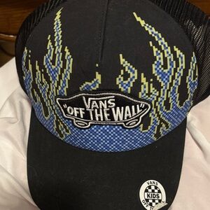 Vans Kids Black and Blue Pixel Flame Hat